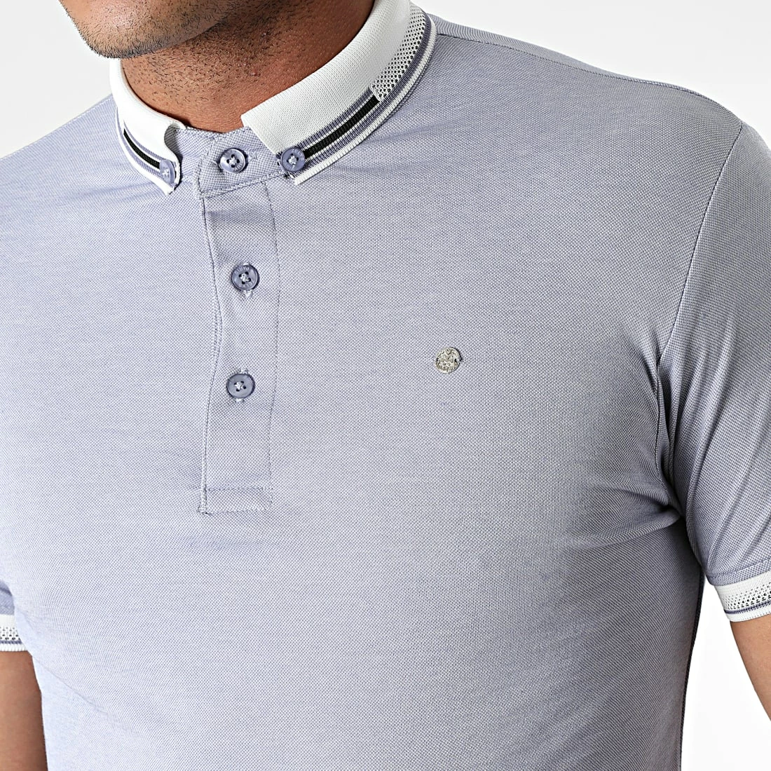 Le moins cher 🎁 Polo Manches Courtes Rosa Bleu Chiné de Zelys Paris ✔️ 3 Le moins cher 🎁 Polo Manches Courtes Rosa Bleu Chiné de Zelys Paris ✔️ – Image 2