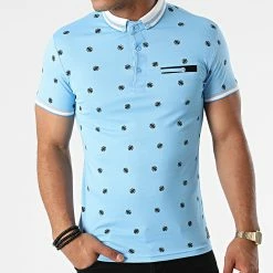 Meilleure vente 😍 Polo Manches Courtes Twiggy Bleu Clair de Zelys Paris 🎁 -Zelys Paris Soldes Boutique zelys paris 271188 TWIGGY SKY SLUB 20210625T150821 03