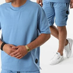 De gros 😀 Ensemble Tee 👚 Shirt Oversize Short Jogging Covo Bleu de Zelys Paris ⌛
