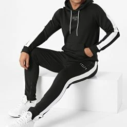 Meilleur prix 🎉 Ensemble De Survêtement A Bandes Marcel Noir de Zelys Paris 👏