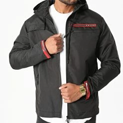 Vente flash 🧨 Veste Zippée Capuche Salif Noir de Zelys Paris 😀