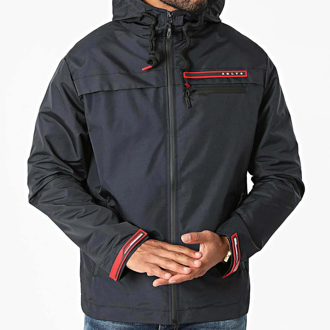 Offres 😉 Veste Zippée Capuche Salif Bleu Marine de Zelys Paris 👍 5 Offres 😉 Veste Zippée Capuche Salif Bleu Marine de Zelys Paris 👍 – Image 3