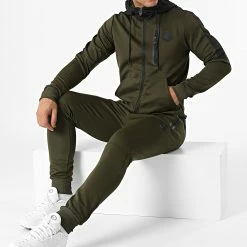 Le moins cher 😀 Ensemble De Survetement Lincoln Vert Kaki de Zelys Paris 🎁