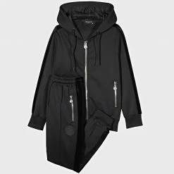 Coupon 😍 Ensemble De Survetement Enfant A Bandes Kouch Noir de Zelys Paris 😉