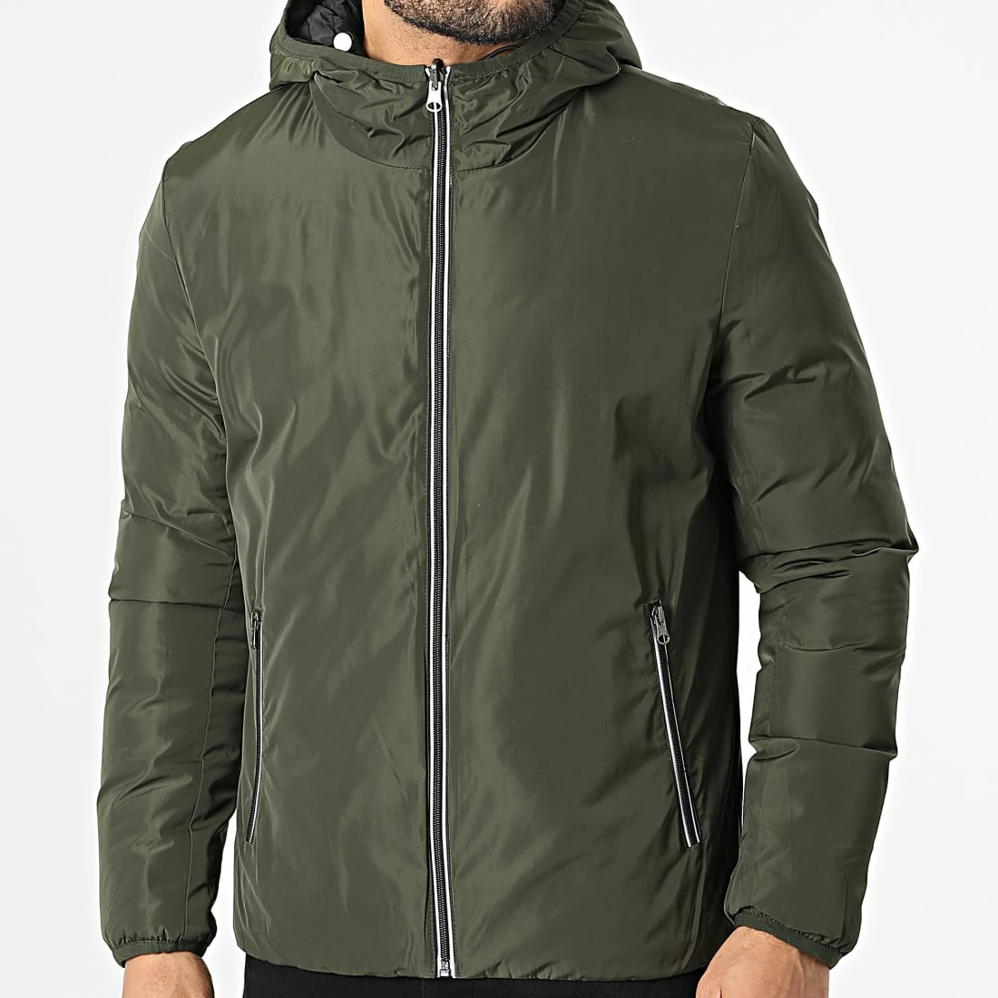 Acheter 😍 Veste Réversible Zippée Capuche Arthur Vert Kaki Noir de Zelys Paris 🔥 4 Acheter 😍 Veste Réversible Zippée Capuche Arthur Vert Kaki Noir de Zelys Paris 🔥 – Image 2