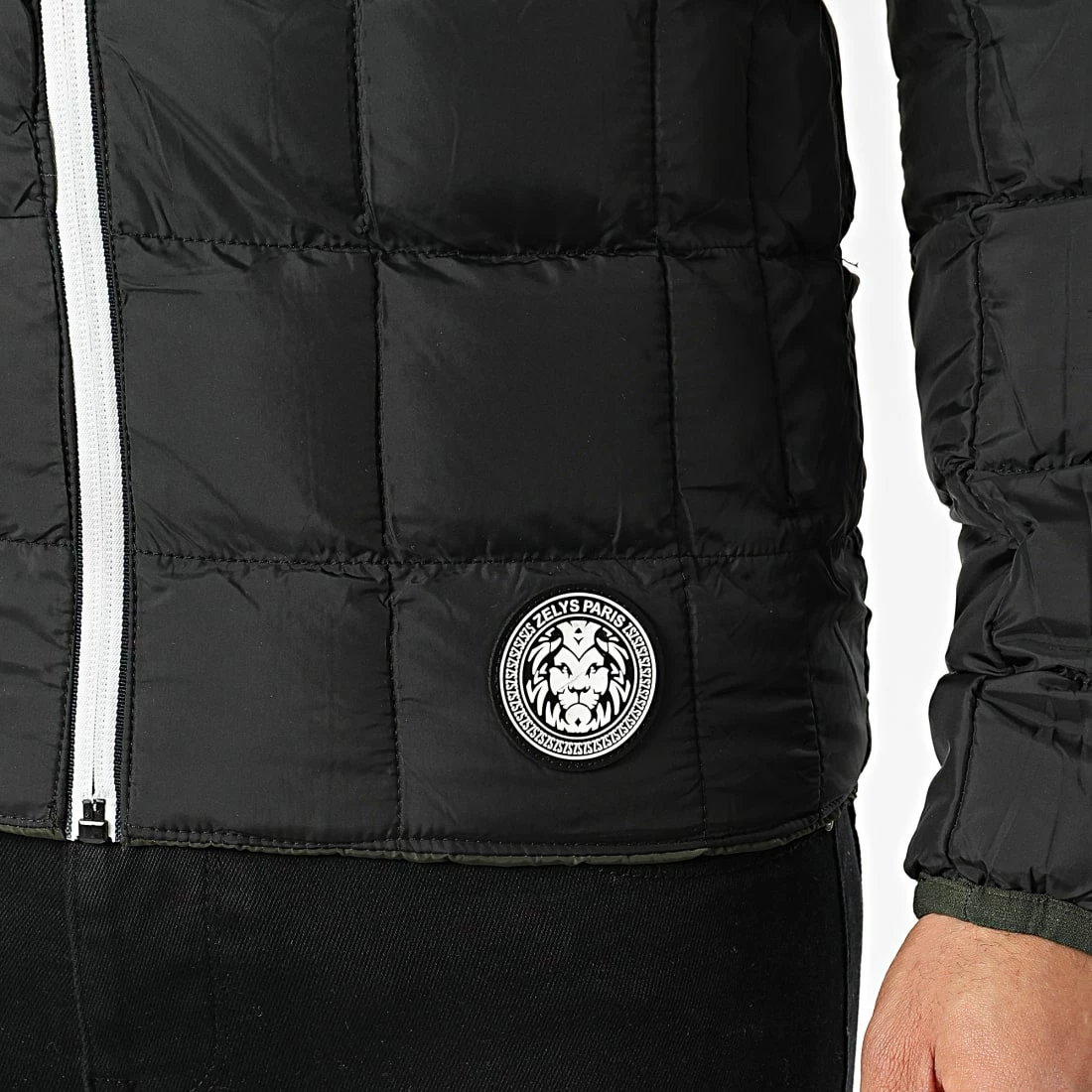 Acheter 😍 Veste Réversible Zippée Capuche Arthur Vert Kaki Noir de Zelys Paris 🔥 8 Acheter 😍 Veste Réversible Zippée Capuche Arthur Vert Kaki Noir de Zelys Paris 🔥 – Image 6