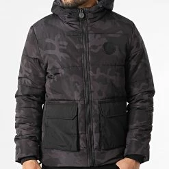 Budget ✨ Doudoune Capuche Aros Noir Gris Anthracite Camouflage de Zelys Paris 👏 -Zelys Paris Soldes Boutique zelys paris 295312 AROS BLACK 20211215T162127 03