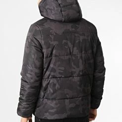 Budget ✨ Doudoune Capuche Aros Noir Gris Anthracite Camouflage de Zelys Paris 👏 -Zelys Paris Soldes Boutique zelys paris 295312 AROS BLACK 20211215T162128 04