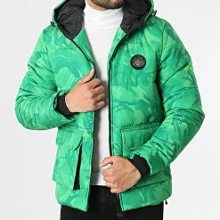 Meilleur prix 🌟 Doudoune Capuche Acine Vert Camouflage de Zelys Paris 🎉