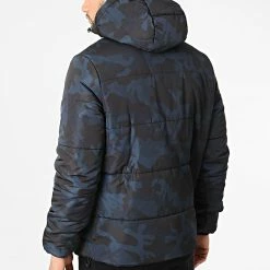Meilleur prix 🛒 Doudoune Capuche Aros Bleu Marine Camouflage de Zelys Paris 🎉 -Zelys Paris Soldes Boutique zelys paris 295323 AROS BLACK BLUE 20211215T162147 04