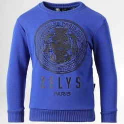 Budget 😀 Sweat Crewneck Enfant Kopolo Bleu Roi de Zelys Paris 🎉