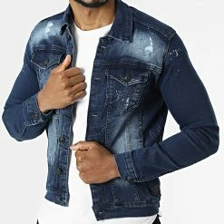 Acheter ⌛ Veste Jean Yben Bleu Denim de Zelys Paris ⭐