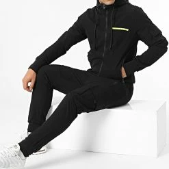 Remise 💯 Ensemble Veste Zippée Capuche Et Pantalon Jogging Sergio Noir de Zelys Paris 🎉