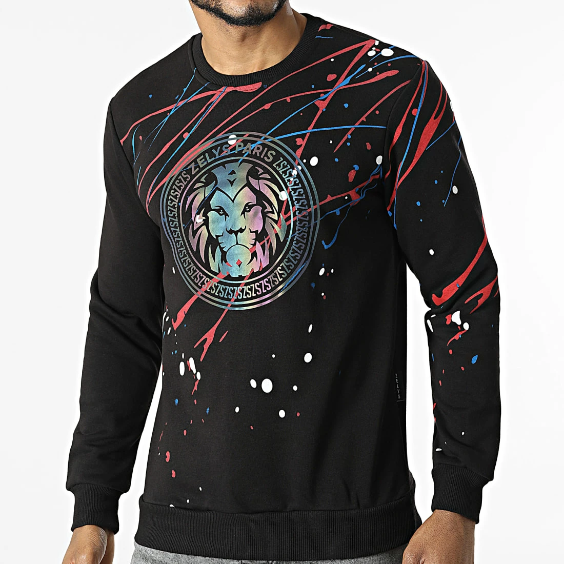 Top 10 🔔 Sweat Crewneck Mega Noir Réfléchissant Iridescent de Zelys Paris 😍 3 Top 10 🔔 Sweat Crewneck Mega Noir Réfléchissant Iridescent de Zelys Paris 😍