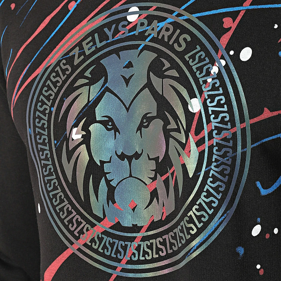 Top 10 🔔 Sweat Crewneck Mega Noir Réfléchissant Iridescent de Zelys Paris 😍 4 Top 10 🔔 Sweat Crewneck Mega Noir Réfléchissant Iridescent de Zelys Paris 😍 – Image 2