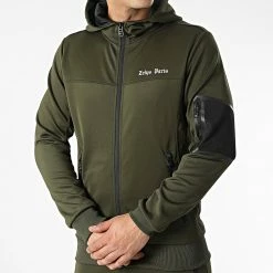 De gros 👏 Ensemble Sweat Zippé Capuche Et Pantalon Jogging Sekou Vert Kaki Réfléchissant de Zelys Paris ✔️ -Zelys Paris Soldes Boutique zelys paris 312778 SEKOU 3 20220412T143115 03