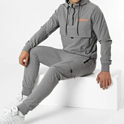 Sortie 🌟 Ensemble Veste Outdoor Capuche Et Pantalon Jogging Keylor Gris de Zelys Paris ⭐