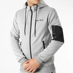 Offres 💯 Ensemble Sweat Zippé Capuche Et Pantalon Jogging Sekou Gris Chiné Réfléchissant de Zelys Paris 🔥 -Zelys Paris Soldes Boutique zelys paris 312780 SEKOU 2 20220412T143128 03