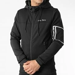 Meilleure affaire ⭐ Ensemble Sweat Zippé Capuche Et Pantalon Jogging Sekou Noir Réfléchissant de Zelys Paris 🔔 -Zelys Paris Soldes Boutique zelys paris 312781 SEKOU 1 20220412T143141 03