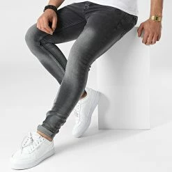 De gros 👏 Jean Skinny Iliners Gris Anthracite de Zelys Paris ⭐ -Zelys Paris Soldes Boutique zelys paris 315296 LINERS GREY 20220415T161026 03