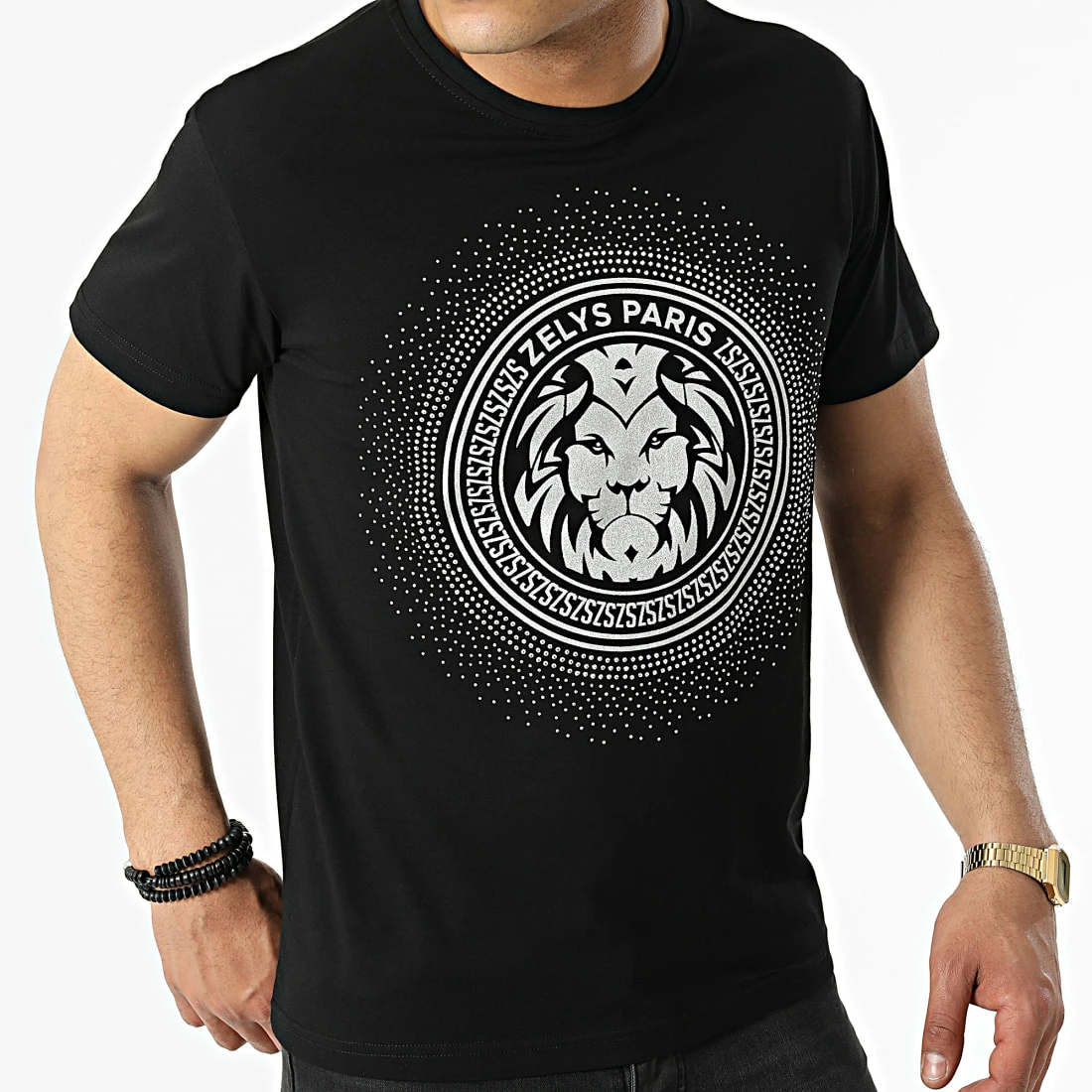 De gros 🎉 Tee 👚 Shirt Meta Noir Argenté de Zelys Paris ❤️ 5 De gros 🎉 Tee 👚 Shirt Meta Noir Argenté de Zelys Paris ❤️ – Image 3