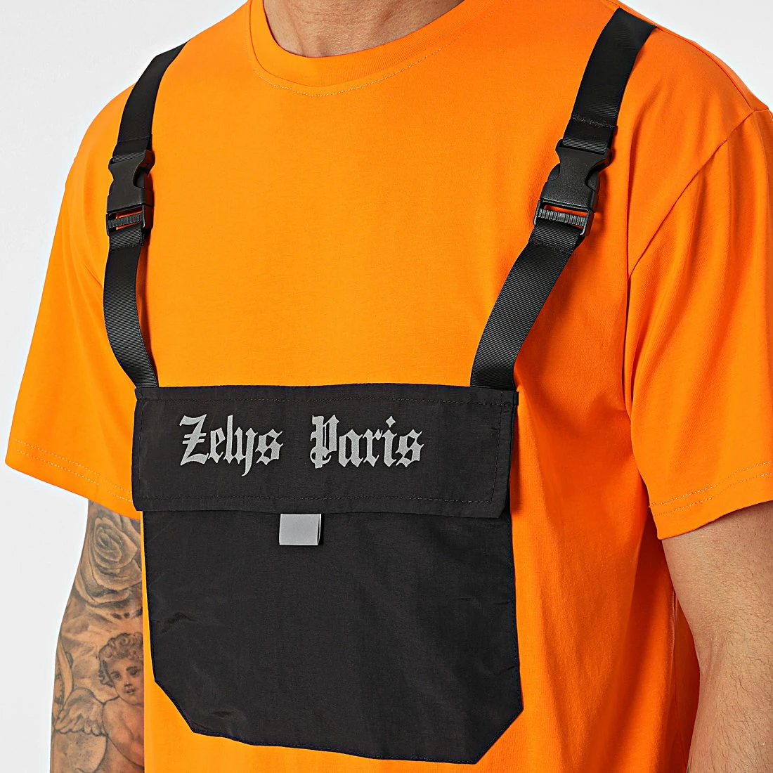 Tout neuf 🎁 Tee 👕 Shirt A Poche Poitrine Snoop Orange Noir Réfléchissant de Zelys Paris 🔥 4 Tout neuf 🎁 Tee 👕 Shirt A Poche Poitrine Snoop Orange Noir Réfléchissant de Zelys Paris 🔥 – Image 2