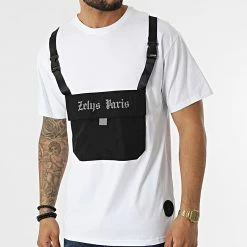 Vente flash 🛒 Tee 👚 Shirt A Poche Poitrine Snoop Blanc Noir Réfléchissant de Zelys Paris 🎁