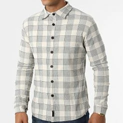 Bon marché 👍 Chemise Manches Longues A Carreaux Akaro Beige de Zelys Paris 🌟