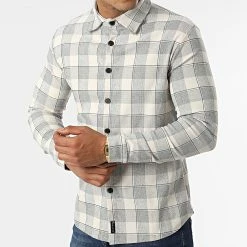 Bon marché 👍 Chemise Manches Longues A Carreaux Akaro Beige de Zelys Paris 🌟 -Zelys Paris Soldes Boutique zelys paris 320284 AKARO BEIGE 20220708T093717 03