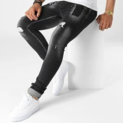 Bon marché ⭐ Jean Skinny Ijoao Gris Anthracite de Zelys Paris 👏 -Zelys Paris Soldes Boutique zelys paris 320309 JOAO BLACK 20220523T160315 03