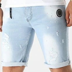 Meilleur prix 👍 Short Jean Slim Sao Bleu Wash de Zelys Paris 😀