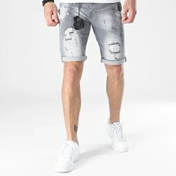 Meilleure affaire 😀 Short Jean Skinny Delta Gris de Zelys Paris ✔️ -Zelys Paris Soldes Boutique zelys paris 324433 IDELTA GREY 20220701T144336 03