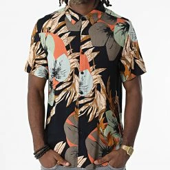 Sortie 🎉 Chemise Manches Courtes Floral Pablo Bleu Marine de Zelys Paris 🔥