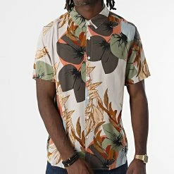 Vente flash ⌛ Chemise Manches Courtes Floral Pablo Beige de Zelys Paris ⭐