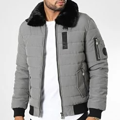 Les meilleures critiques de 👍 Veste Bomber Col Fourrure Solo Gris de Zelys Paris 🎉 -Zelys Paris Soldes Boutique zelys paris 332489 SOLO GREY FOUR BLACK 20220818T154522 03