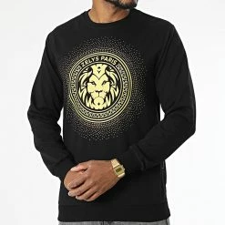 De gros 🎁 Sweat Crewneck Strass Resta Noir Doré de Zelys Paris 😍