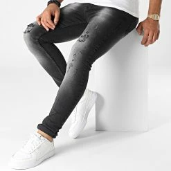 Remise 🛒 Jean Skinny Reda Gris Anthracite de Zelys Paris ❤️ -Zelys Paris Soldes Boutique zelys paris 335284 REDA BLACK 20220906T141805 03