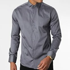 Coupon 👍 Chemise Manches Longues Y3642 Gris Anthracite de Zelys Paris 🤩