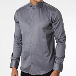 Coupon 👍 Chemise Manches Longues Y3642 Gris Anthracite de Zelys Paris 🤩 -Zelys Paris Soldes Boutique zelys paris 340418 ZELYS Y3642 GREY 20221004T161523 03