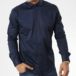 Remise 👏 Chemise Manches Longues Y3642 Bleu Marine de Zelys Paris 🤩 -Zelys Paris Soldes Boutique zelys paris 340421 ZELYS Y3642 DKBLUE 20221006T151255 03