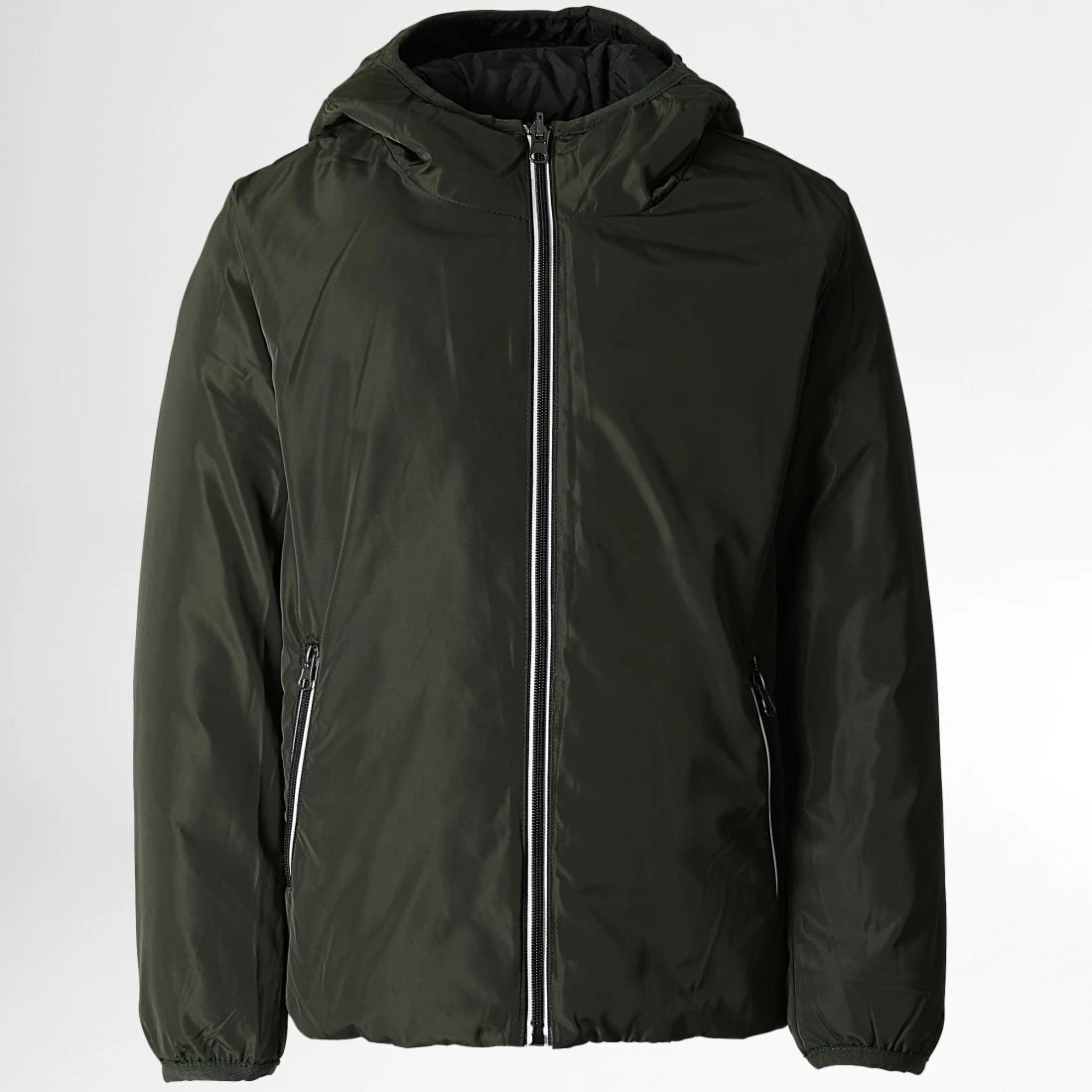 Tout neuf ⌛ Doudoune Capuche Enfant Réversible Kthur Vert Kaki Noir de Zelys Paris 😉 5 Tout neuf ⌛ Doudoune Capuche Enfant Réversible Kthur Vert Kaki Noir de Zelys Paris 😉 – Image 3