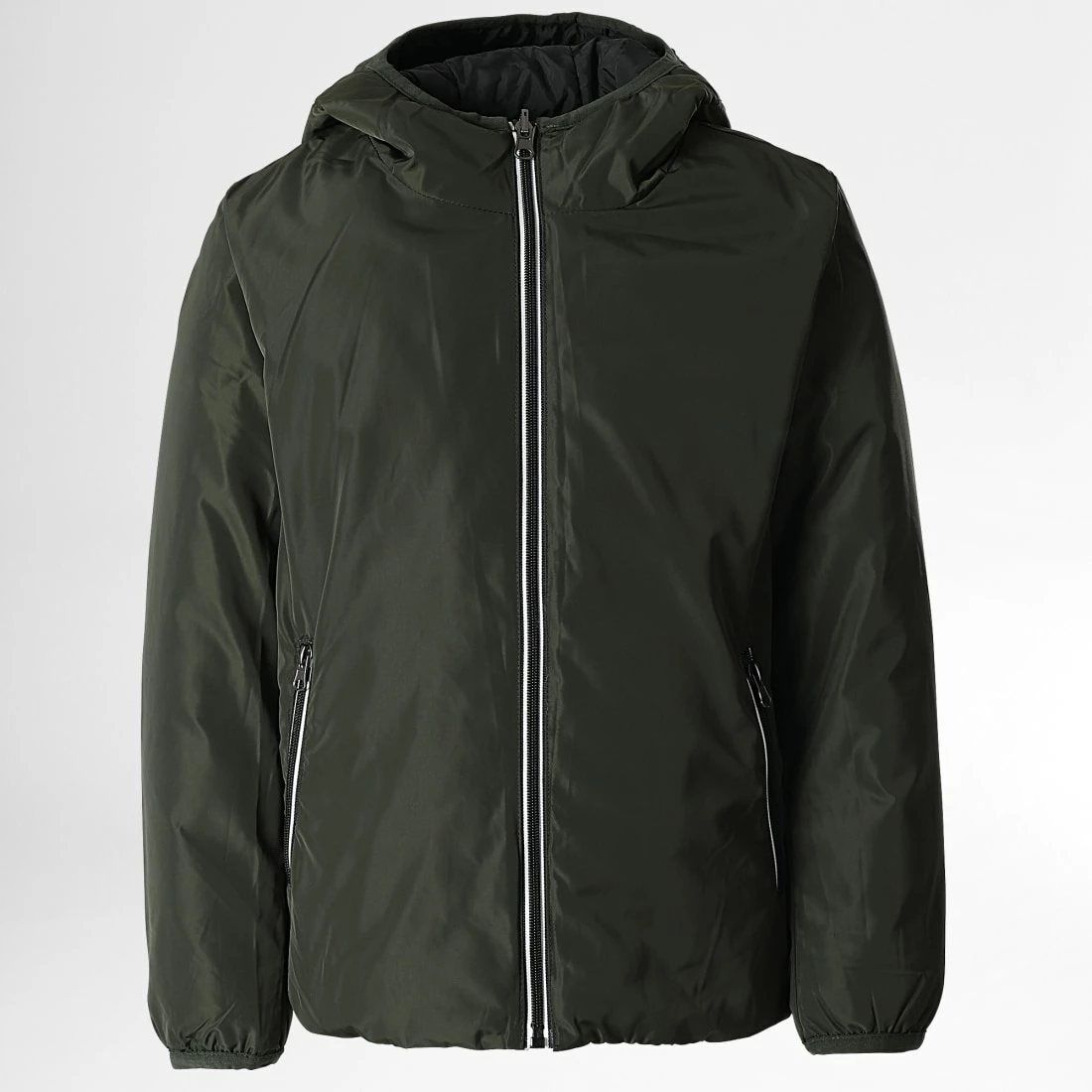 Tout neuf ⌛ Doudoune Capuche Enfant Réversible Kthur Vert Kaki Noir de Zelys Paris 😉 7 Tout neuf ⌛ Doudoune Capuche Enfant Réversible Kthur Vert Kaki Noir de Zelys Paris 😉 – Image 5