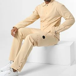 Grosses soldes 😀 Ensemble veste et Pantalon Cargo Giovani Beige de Zelys Paris 😉