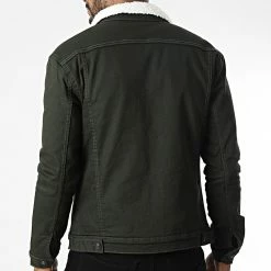 Meilleure vente 😀 Veste Jean Col Mouton Yback Vert Kaki de Zelys Paris ✨ -Zelys Paris Soldes Boutique zelys paris 346436 YBACK KHAKI 20221031T150419 04