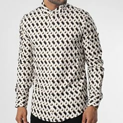 Meilleur prix ❤️ Chemise Manches Longues Alto Blanc Beige Noir de Zelys Paris ⭐