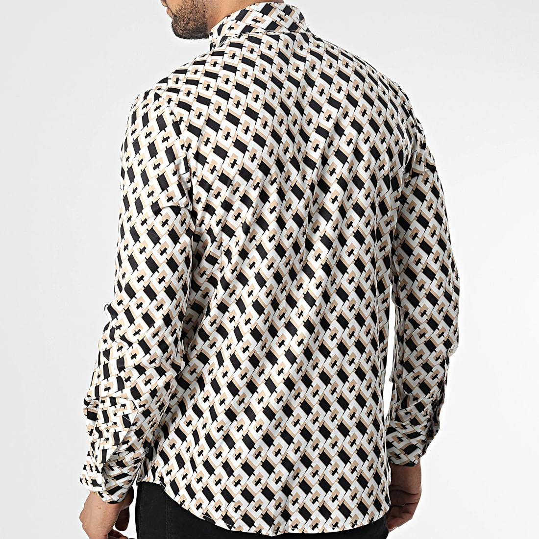 Meilleur prix ❤️ Chemise Manches Longues Alto Blanc Beige Noir de Zelys Paris ⭐ 6 Meilleur prix ❤️ Chemise Manches Longues Alto Blanc Beige Noir de Zelys Paris ⭐ – Image 4