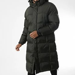 Nouveau ❤️ Doudoune Longue A Capuche Floki Vert Kaki de Zelys Paris 🛒